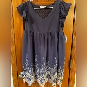 NWT Altar’d State Blue Lace Boho Summer Hamptons Dress